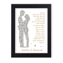 Load image into Gallery viewer, Personalised Valentines Gifts for Him Her Boyfriend Girlfriend Husband Wife A4 Valentines Day Decorations Gift with Any Names Birthday Anniversary Wedding Present
