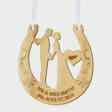 Load image into Gallery viewer, Personalised Wedding Horseshoe Wooden Plaque - EDSG
