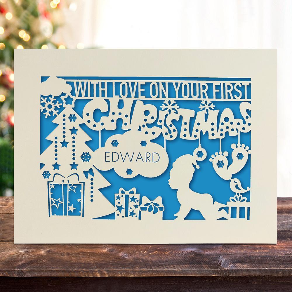 Personalised Merry Christmas Cards - EDSG