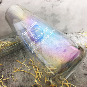 Personalised Engraved Vase | Rainbow Plated Glass Vase Flower Vase - EDSG