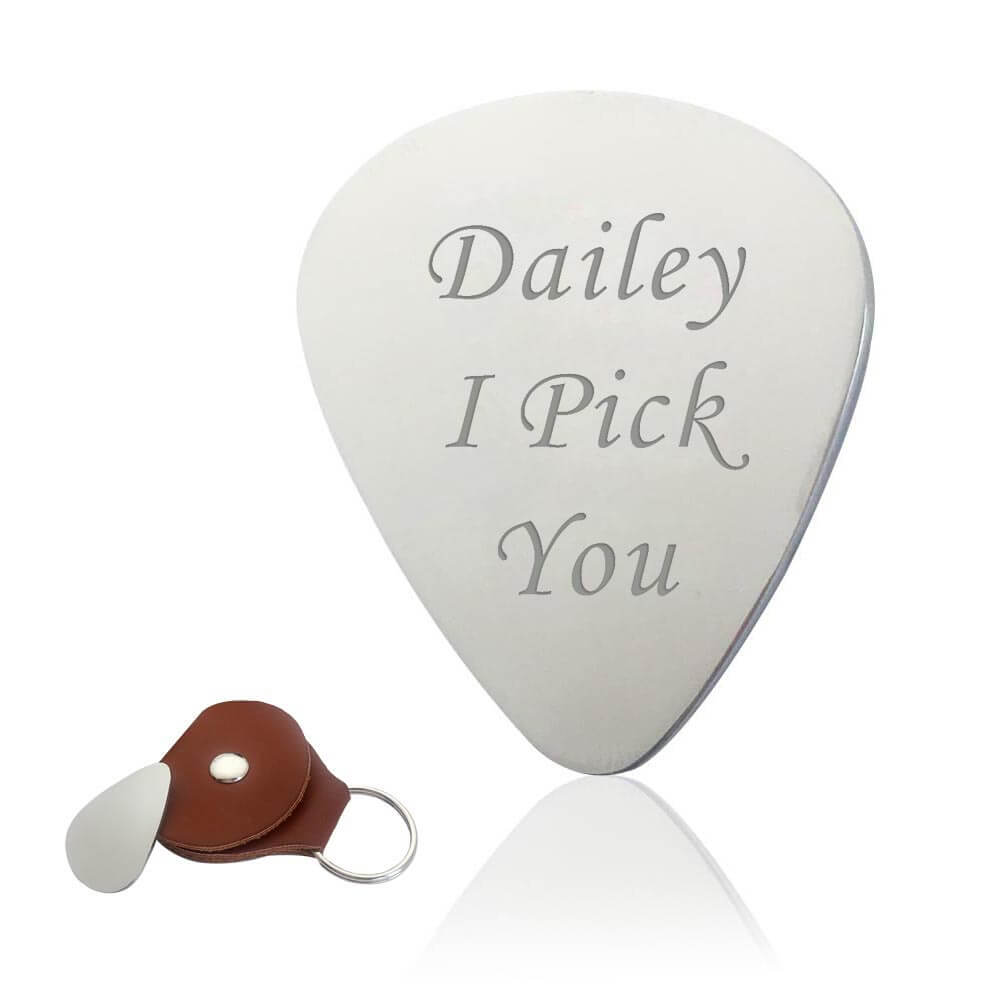 Personalised Guitar Pick Stainless Steel Custom Gift