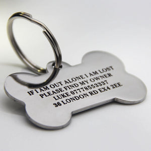 Dog Tags Personalised Name Engraved Stainless Steel Cat Pet Tags