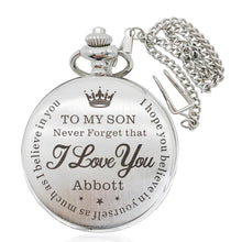 Load image into Gallery viewer, Personalised Pocket Watch Engraved Gift for Father - EDSG
