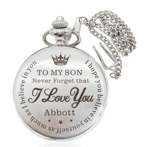 Personalised Pocket Watch Engraved Gift for Father - EDSG