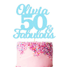 Load image into Gallery viewer, Personalised 50th Birthday Cake Topper Any Name Any Age
