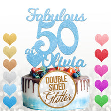 Load image into Gallery viewer, Personalised Fabulous at 50 Cake Topper Birthday Decoration - EDSG
