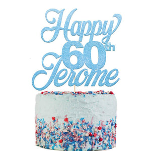 Happy 60th Birthday Cake Topper Any Name Age - EDSG