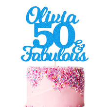 Load image into Gallery viewer, Personalised 50th Birthday Cake Topper Any Name Any Age
