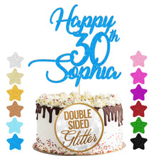 Load image into Gallery viewer, Personalised Birthday Cake Topper 30th 40th Any Age
