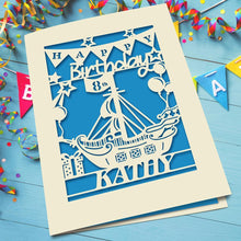 Load image into Gallery viewer, Personalised Birthday Card Sailboat Style - EDSG
