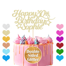 Load image into Gallery viewer, Happy Birthday Cake Topper With Any Name And Age
