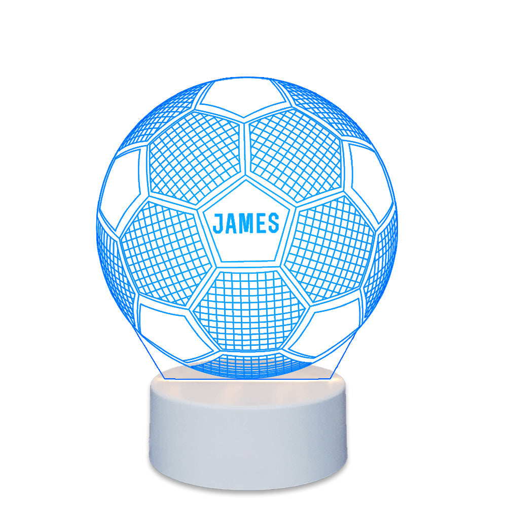 Personalised 7 Colours 3D LED Football Lamp Night Light - EDSG