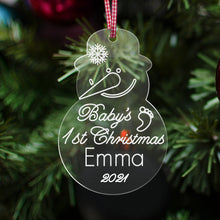 Load image into Gallery viewer, Personalised Baby&#39;s 1st Christmas Bauble - EDSG
