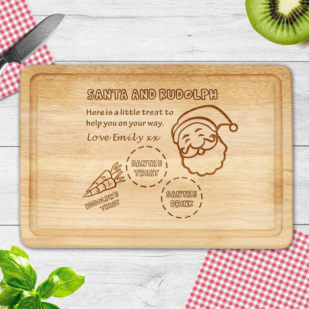Personalised Wooden Chopping Board Laser Engrave Santa Gift for Merry Christmas - EDSG