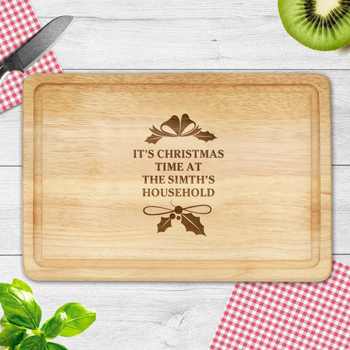 Personalised Wooden Chopping Board Laser Engrave Santa Gift for Merry Christmas - EDSG
