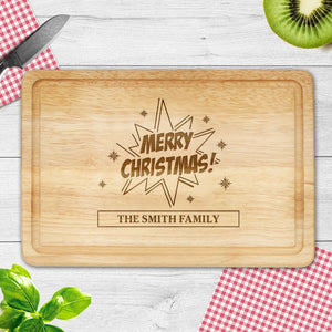 Personalised Wooden Chopping Board Laser Engrave Santa Gift for Merry Christmas - EDSG
