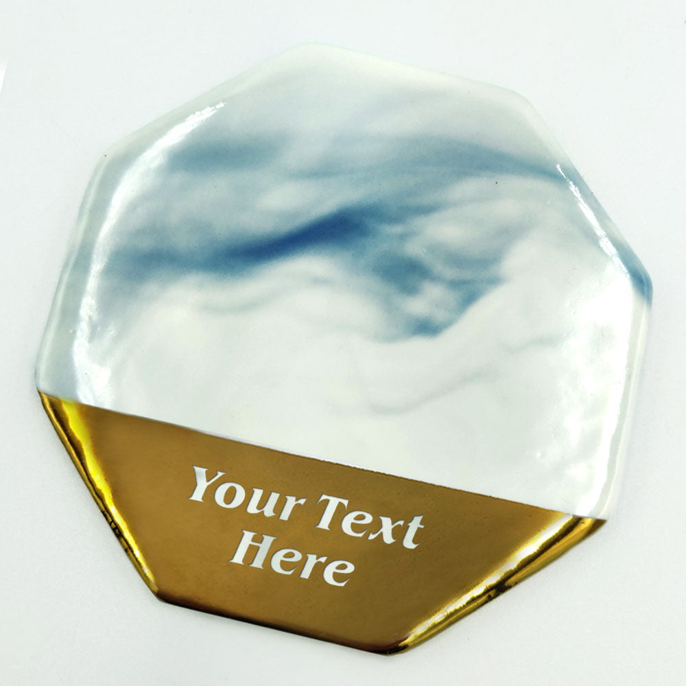 Personalised Marble Coaster Thank You Gift Any Text - EDSG