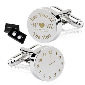 Personalised Engraved Cufflinks Clock - EDSG
