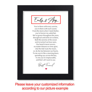 Personalised Gift for Her Best Friend Friendship Gift for BFF Funny Gifts for Him at Birthday Word Art Custom Any Names
