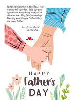 Load image into Gallery viewer, Personalised Gift for Dad Daddy Father from Daughter Gift Idea for Fathers day Custom Gift for Him A4 Picture Frame for Happy Fathers Day
