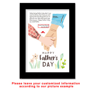 Personalised Gift for Dad Daddy Father from Daughter Gift Idea for Fathers day Custom Gift for Him A4 Picture Frame for Happy Fathers Day