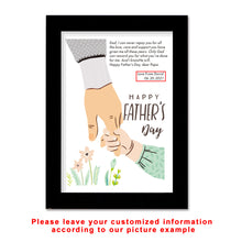 Load image into Gallery viewer, Personalised Gift for Dad Daddy Father Stepdad from Son Gift Idea for Fathers day Custom Gift for Him A4 Picture Frame for Happy Fathers Day
