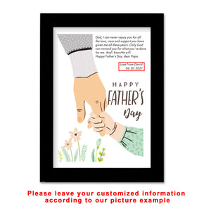 Personalised Gift for Dad Daddy Father Stepdad from Son Gift Idea for Fathers day Custom Gift for Him A4 Picture Frame for Happy Fathers Day