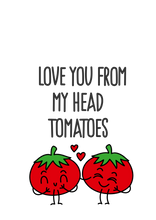 Load image into Gallery viewer, Personalised Valentines Day Gifts for Her Him Wife Husband Couples Girlfriend Boyfriend Birthday Custom Any Name A4 Picture I Love You from My Head Tomatoes Keepsake Present
