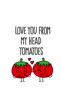 Personalised Valentines Day Gifts for Her Him Wife Husband Couples Girlfriend Boyfriend Birthday Custom Any Name A4 Picture I Love You from My Head Tomatoes Keepsake Present