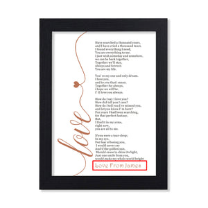 Personalised Gifts for Her Him Wife Husband Girlfriend Boyfriend Couples Gift Custom with Any Names Birthday Anniversary Valentines Day Keepsake Present