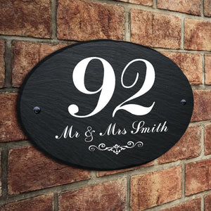 Personalised House Sign Slate Door Number Plaques UV Print - EDSG