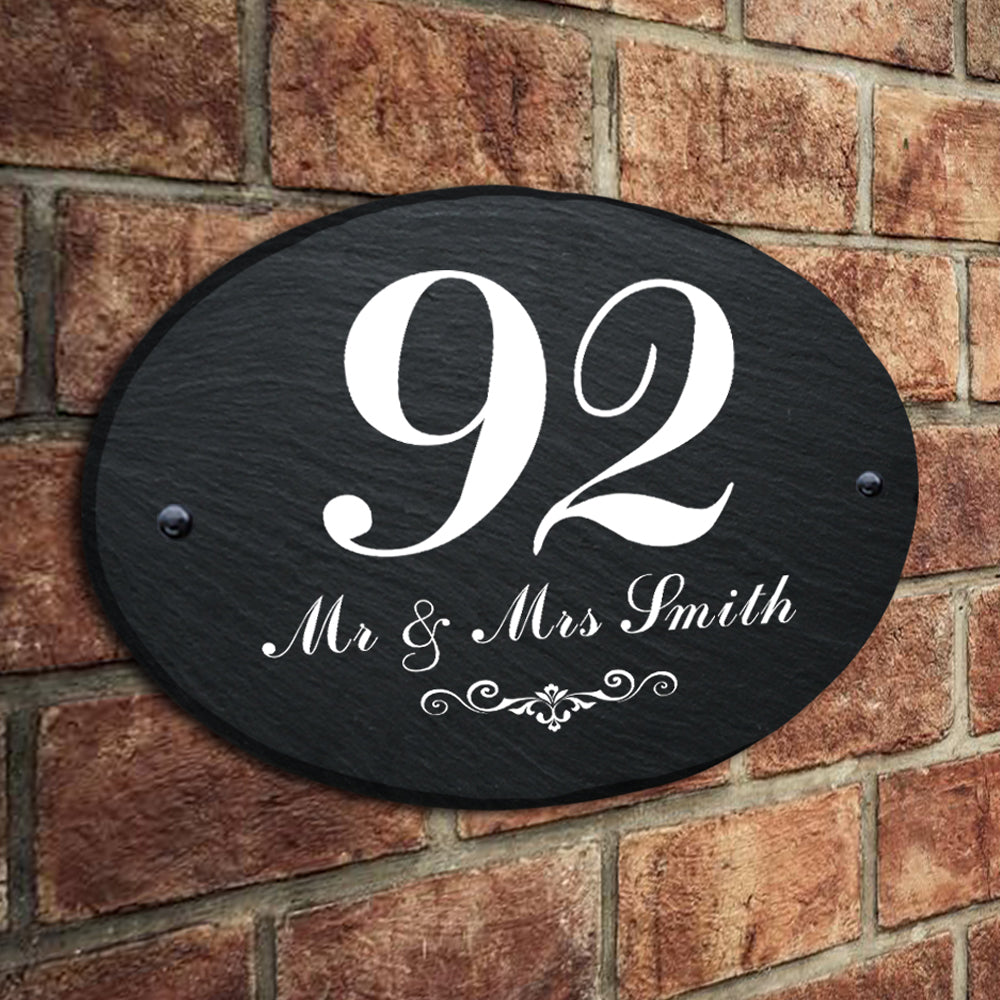 Personalised House Sign Slate Door Number Plaques UV Print - EDSG