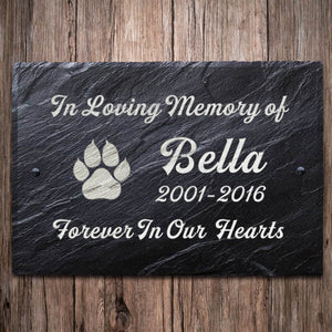 Personalised Engraved Pet Memorial Sign Natural Slate Grave Marker Plaque