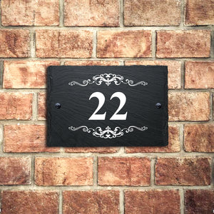 Personalised Natural Slate House Door Number - EDSG