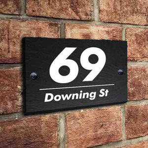 Personalised House Sign Slate Door Number Plaques UV Print - EDSG