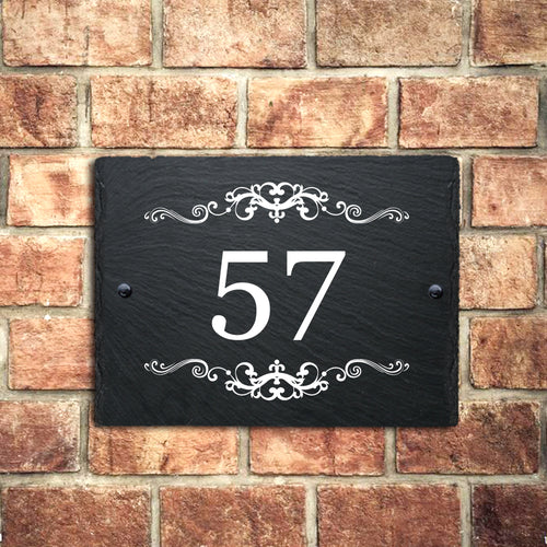 Personalised Natural Slate House Door Number - EDSG