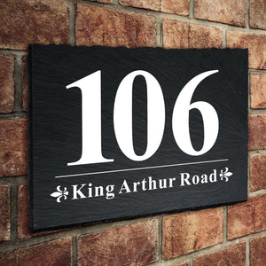 Personalised House Sign Slate Door Number Plaques UV Print - EDSG