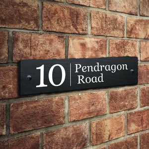 Personalised House Sign Slate Door Number Plaques UV Print - EDSG