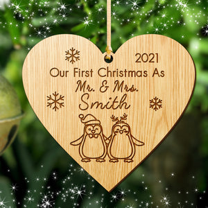 Personalised Xmas Decor First Christmas as Mr & Mrs