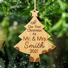 Load image into Gallery viewer, Personalised Xmas Decor First Christmas as Mr &amp; Mrs
