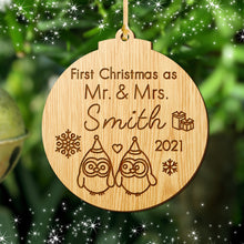 Load image into Gallery viewer, Personalised Xmas Decor First Christmas as Mr &amp; Mrs
