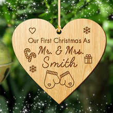 Load image into Gallery viewer, Personalised Xmas Decor First Christmas as Mr &amp; Mrs
