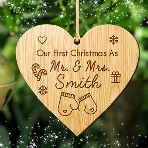 Personalised Xmas Decor First Christmas as Mr & Mrs