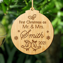 Load image into Gallery viewer, Personalised Xmas Decor First Christmas as Mr &amp; Mrs
