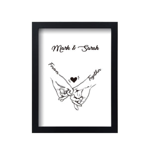 Personalised Gift for Couples Her Him Gift Idea for Anniversary Christmas Engagement Valentines Day Wedding A4 Picture Frame for Newlywed Mr Mrs Bride To Be Gifts 1st 2nd 10th