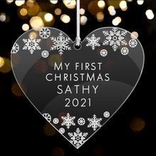 Load image into Gallery viewer, Personalised Christmas Tree Baubles Xmas decorations 2021
