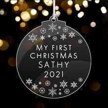 Load image into Gallery viewer, Personalised Christmas Tree Baubles Xmas decorations 2021
