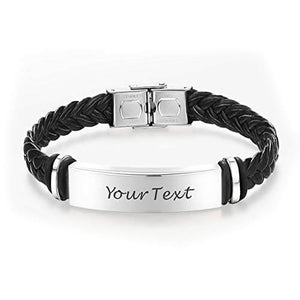 Personalised men's Leather Bracelet boys Leather Bracelet - for boys mens father