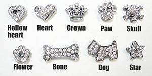 Personalised Diamante PU Leather Dog Cat Collar UK - EDSG