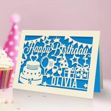 Load image into Gallery viewer, Personalised Birthday Card Laser Paper Cut Greeting Cards - EDSG
